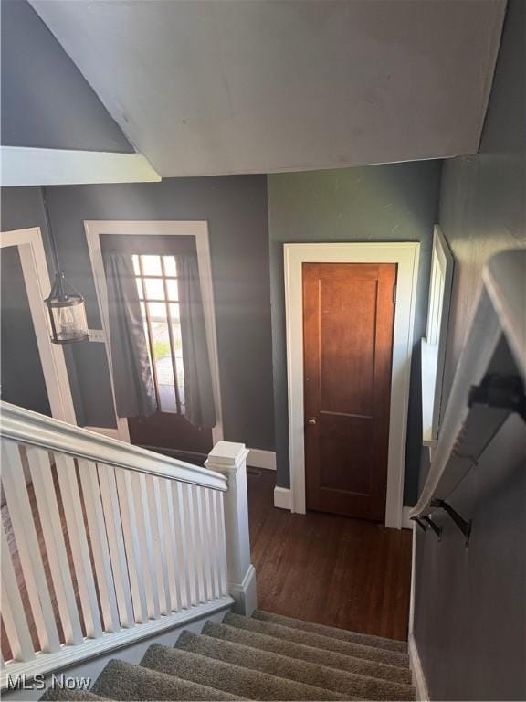 204 N Spring St, Loudonville, OH 44842 - stairs featuring wood finished floors and baseboards