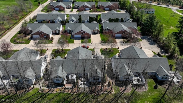 drone / aerial view with a residential view