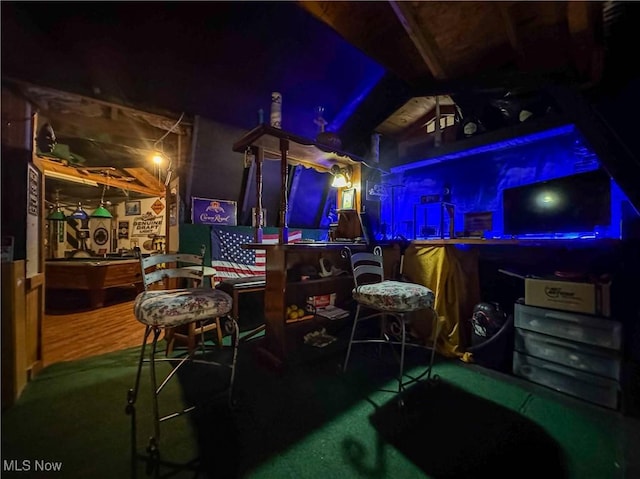 exterior space with a workshop area