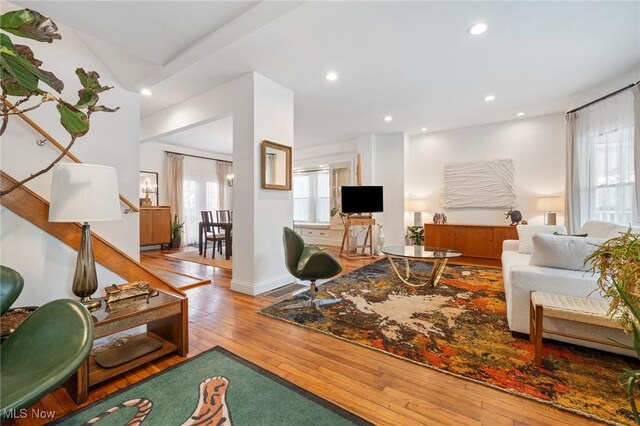 1881 W 65th St, Cleveland, OH 44102 - living room with hardwood / wood-style floors and recessed lighting