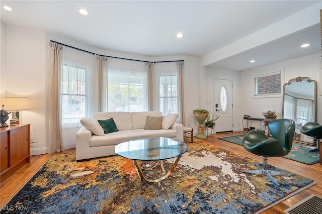 1881 W 65th St, Cleveland, OH 44102 - living area featuring light wood-type flooring, recessed lighting, and baseboards