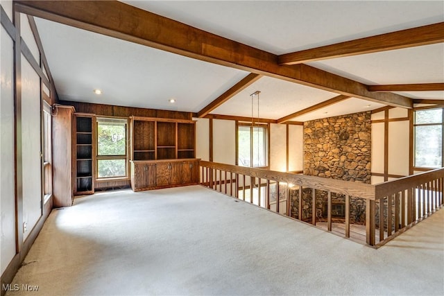 1809 Heritage Cir, Dover, OH 44622 - additional living space with carpet flooring and beam ceiling