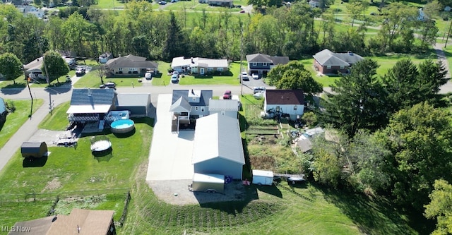 drone / aerial view with a residential view