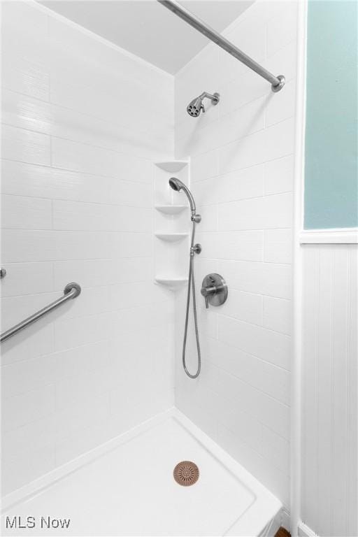 bathroom featuring a stall shower