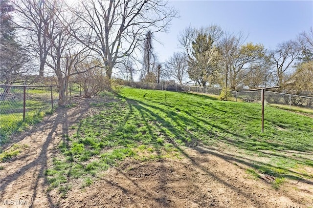 view of yard with fence