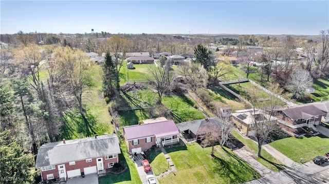 aerial view featuring a residential view
