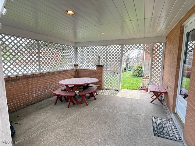 view of patio with outdoor dining space