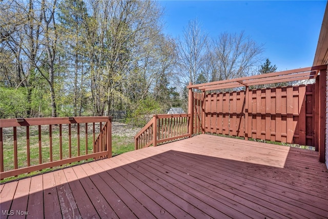 view of wooden deck