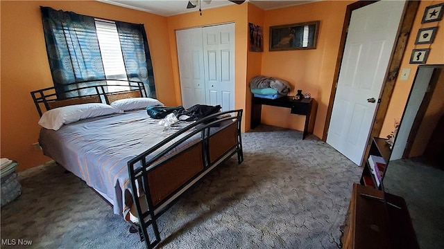 59011 Cherry Hill Rd, Byesville, OH 43723 - carpeted bedroom with a closet and ceiling fan