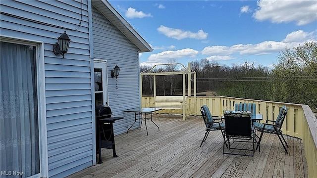 59011 Cherry Hill Rd, Byesville, OH 43723 - wooden terrace with outdoor dining space