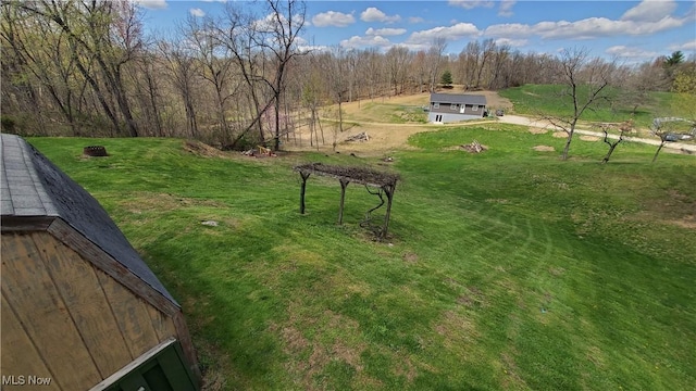 59011 Cherry Hill Rd, Byesville, OH 43723 - view of green lawn with a rural view and a pergola