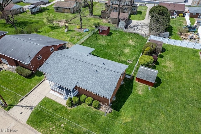 drone / aerial view featuring a residential view