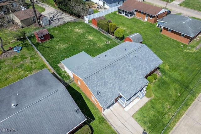 drone / aerial view featuring a residential view