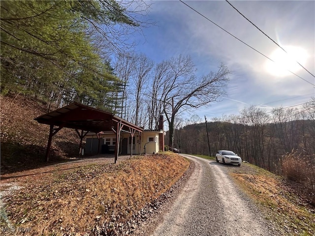 31713 Tappan Hills Rd, Tippecanoe, OH 44699 - view of dirt / gravel driveway with a forest view