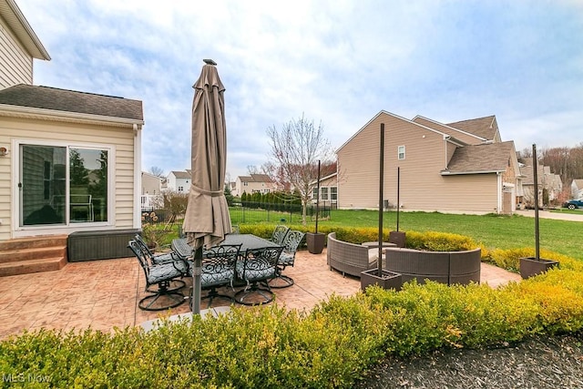 view of patio featuring outdoor lounge area