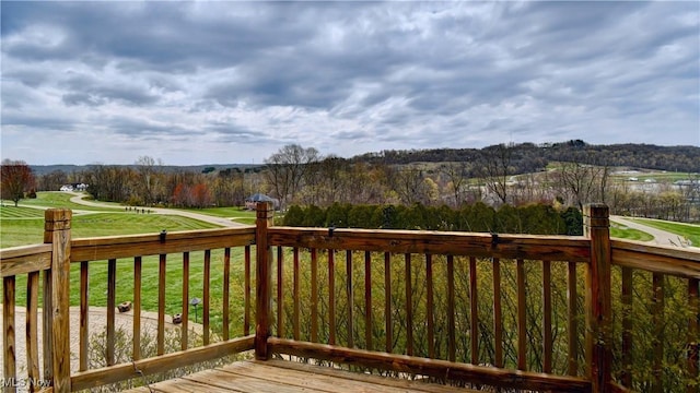 deck featuring a yard