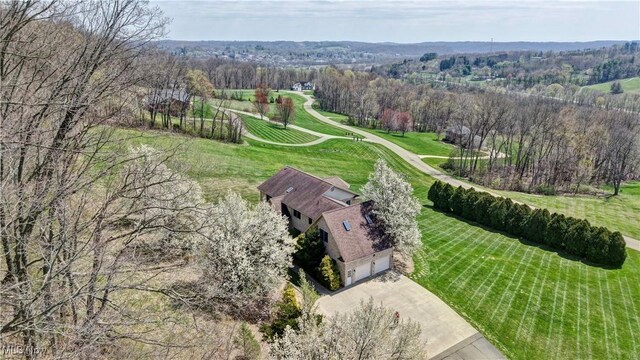 drone / aerial view with a rural view