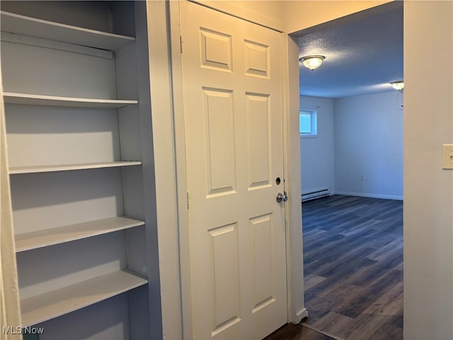 closet featuring a baseboard radiator