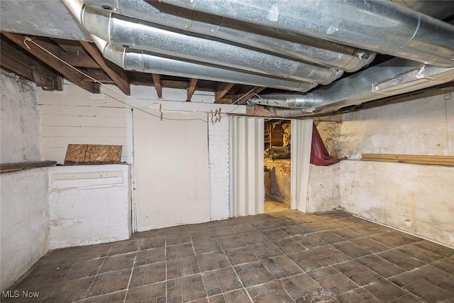 view of unfinished below grade area