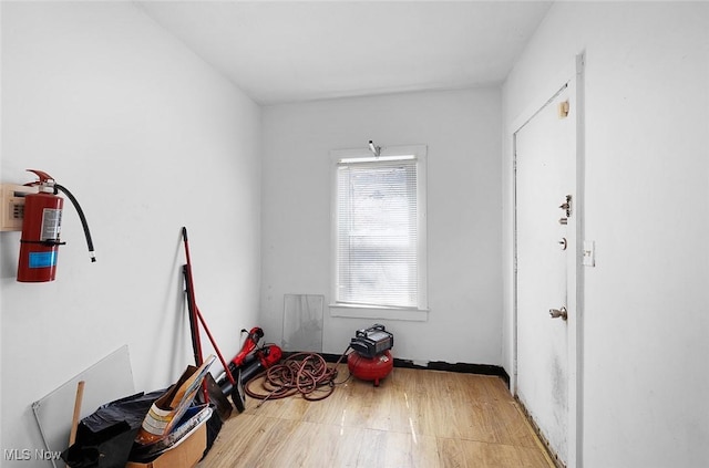 interior space featuring wood finished floors