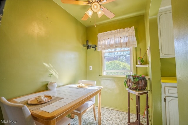 3867 E 177th St, Cleveland, OH 44128 - dining room with ceiling fan and lofted ceiling