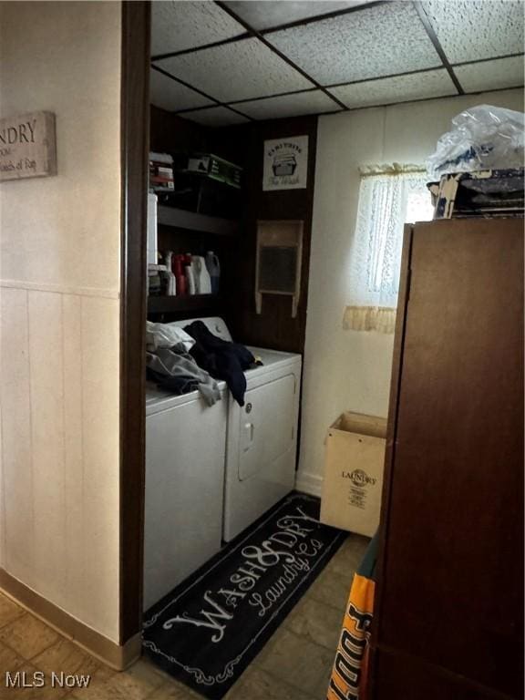 1514 Commerce St, Wellsville, OH 43968 - washroom featuring tile patterned floors, separate washer and dryer, and laundry area