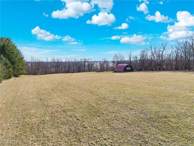 view of yard with a rural view