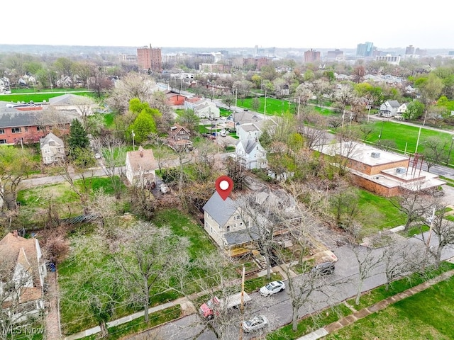 drone / aerial view with a residential view