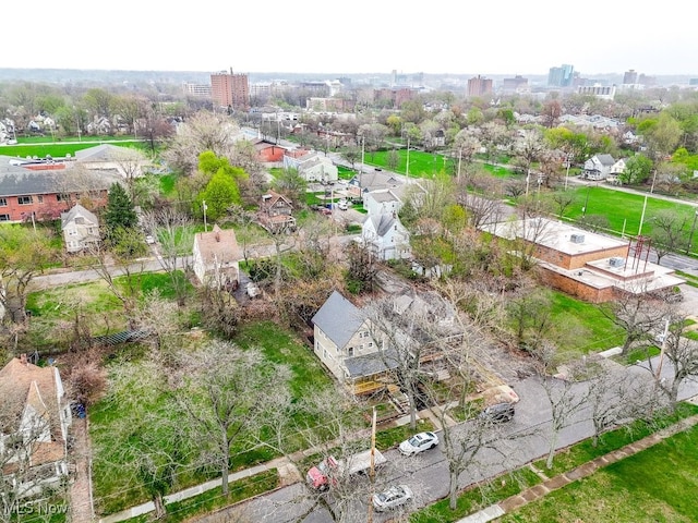 aerial view with a residential view