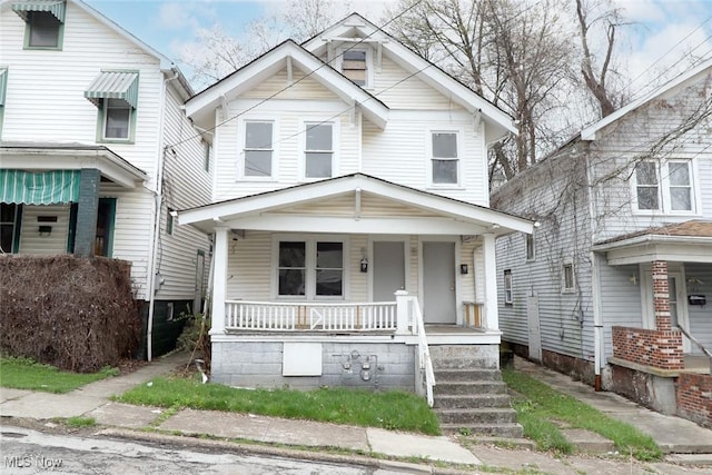 view of front of house with covered porch