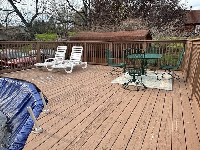 101 Sunset Ln, Follansbee, WV 26037 - wooden terrace with outdoor dining space