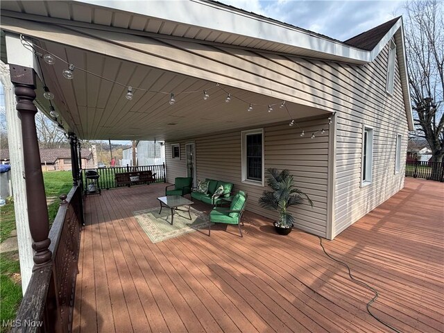 101 Sunset Ln, Follansbee, WV 26037 - deck with an outdoor hangout area