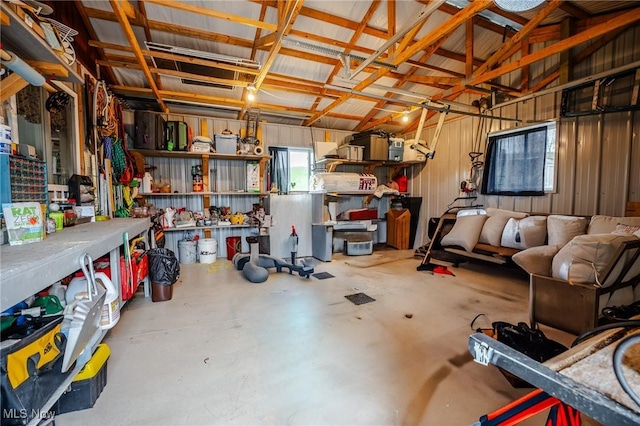 view of garage