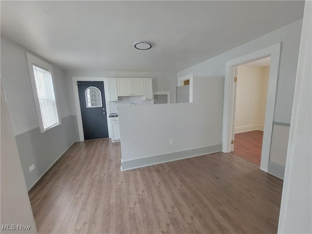 entrance foyer with light wood finished floors