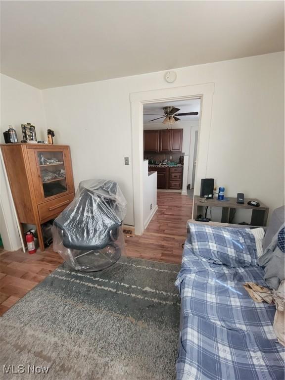 living room with wood finished floors