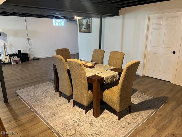 dining area featuring wood finished floors