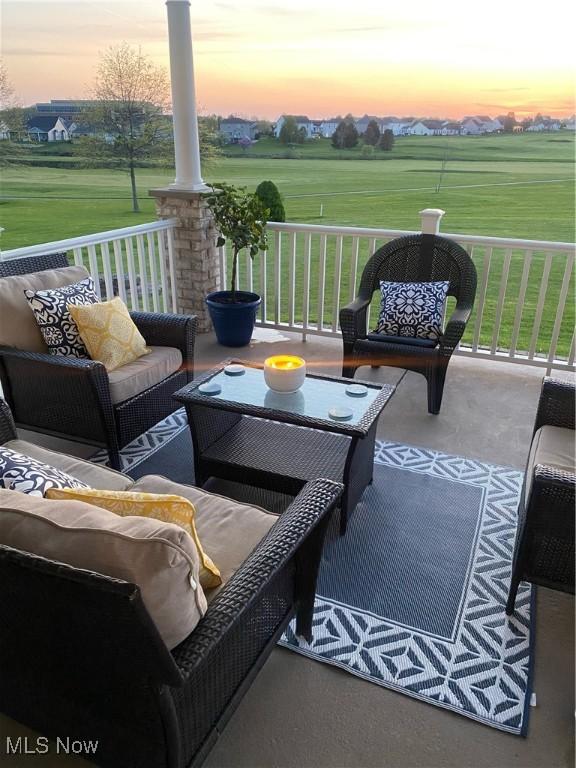 exterior space with an outdoor hangout area