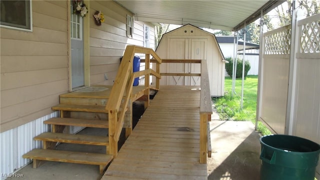46 Navajo, Creston, OH 44217 - exterior space featuring an outdoor structure and a storage unit