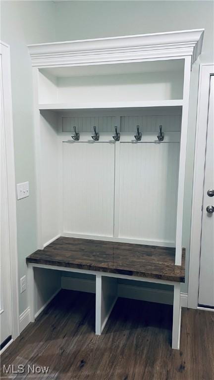 6980 Painesville Ravenna Rd, Concord, OH 44077 - mudroom with baseboards and dark wood-style flooring