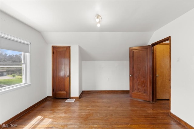 120 Hillcrest Dr, Wellsburg, WV 26070 - bonus room featuring vaulted ceiling, wood finished floors, visible vents, and baseboards