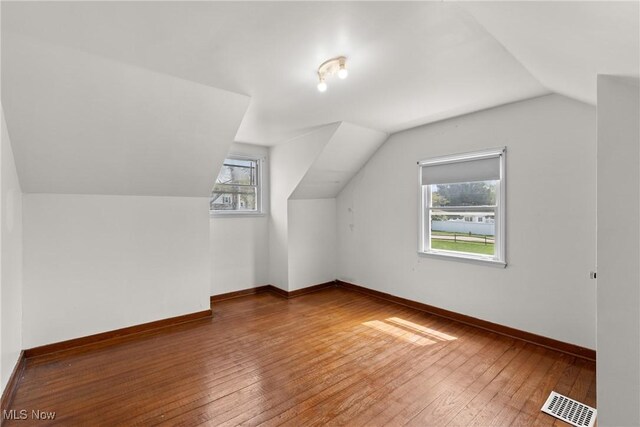 120 Hillcrest Dr, Wellsburg, WV 26070 - additional living space featuring lofted ceiling, baseboards, visible vents, and wood-type flooring