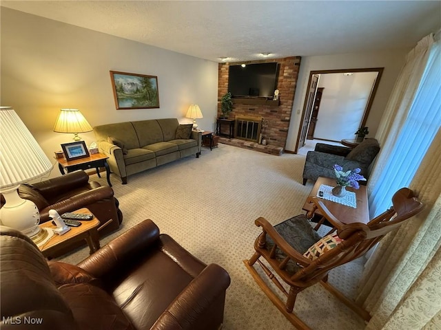 2476 Willow Brook Dr NW, Dover, OH 44622 - living room featuring a fireplace and carpet