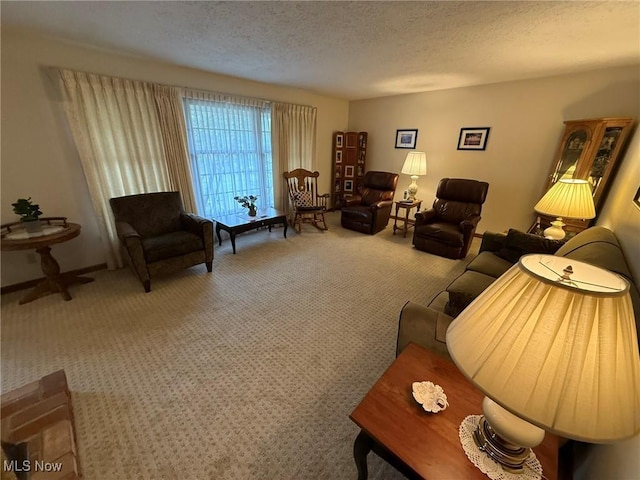 2476 Willow Brook Dr NW, Dover, OH 44622 - carpeted living area with a textured ceiling