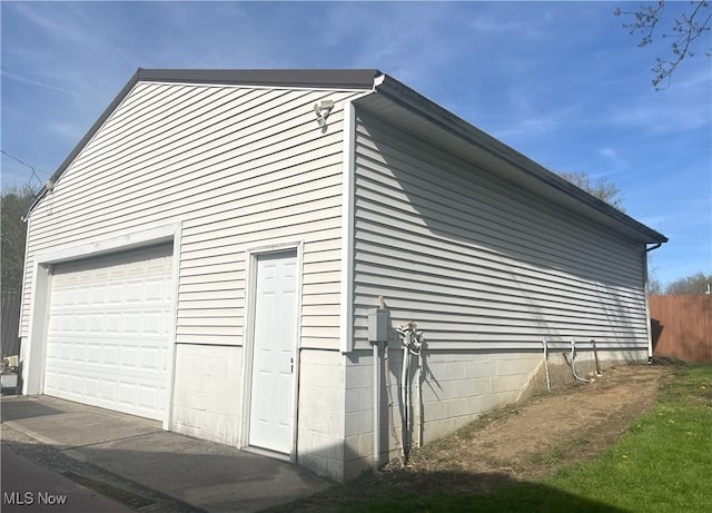 view of garage