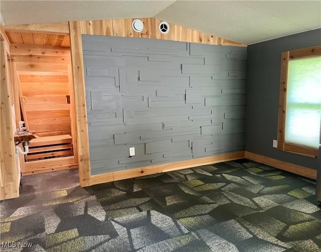 1376 Fairview Ave, Atwater, OH 44201 - details featuring baseboards, carpet flooring, and wooden walls