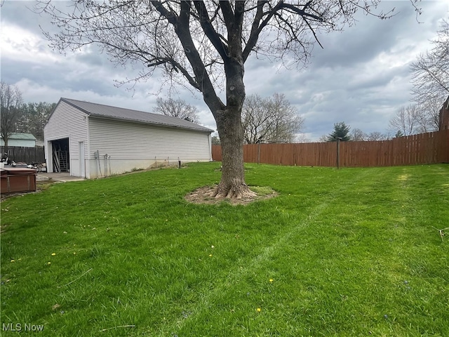 1376 Fairview Ave, Atwater, OH 44201 - view of yard with an outdoor structure, a garage, and fence