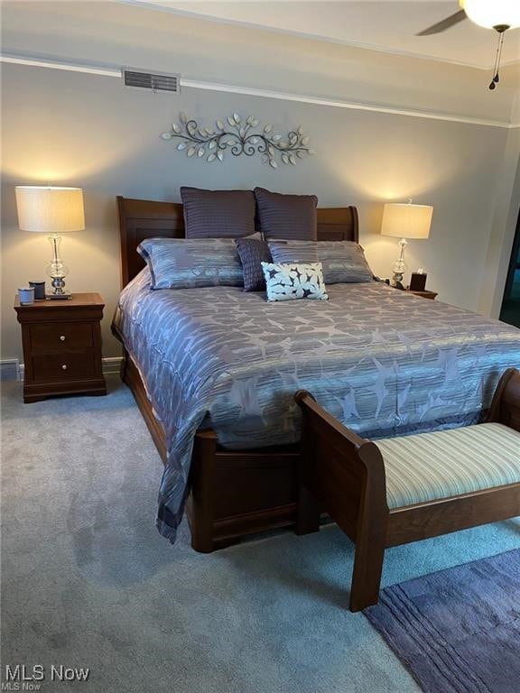 3016 Croydon Dr NW, Canton, OH 44718 - bedroom featuring ceiling fan, visible vents, and carpet