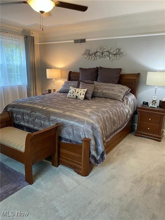 3016 Croydon Dr NW, Canton, OH 44718 - carpeted bedroom featuring visible vents and ceiling fan