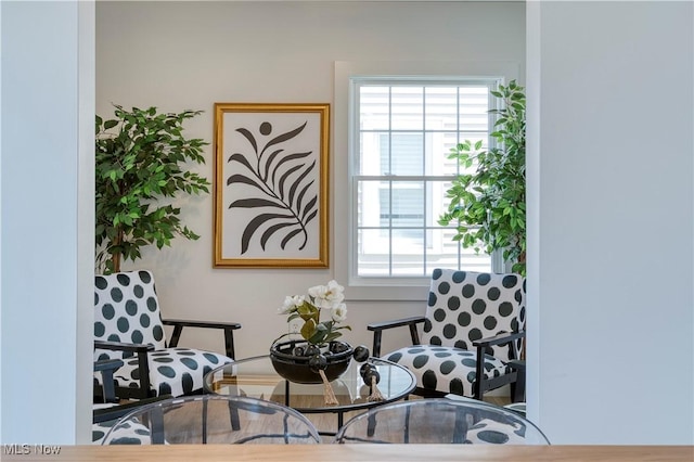sitting room featuring plenty of natural light