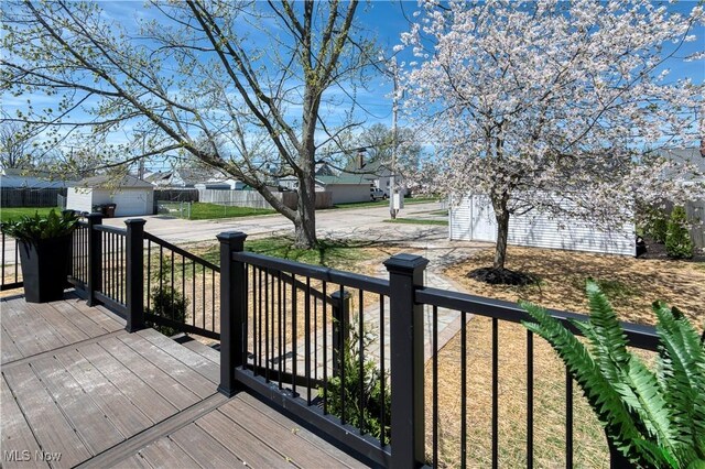 deck featuring an outbuilding